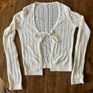 Brandy Melville White Tied Cardigan